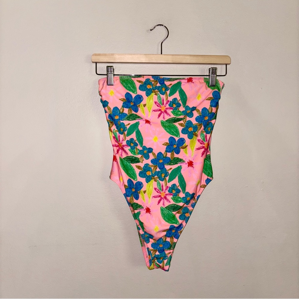 PacSun Salero Swim Floral Pink One-Piece Swimsuit Sz S